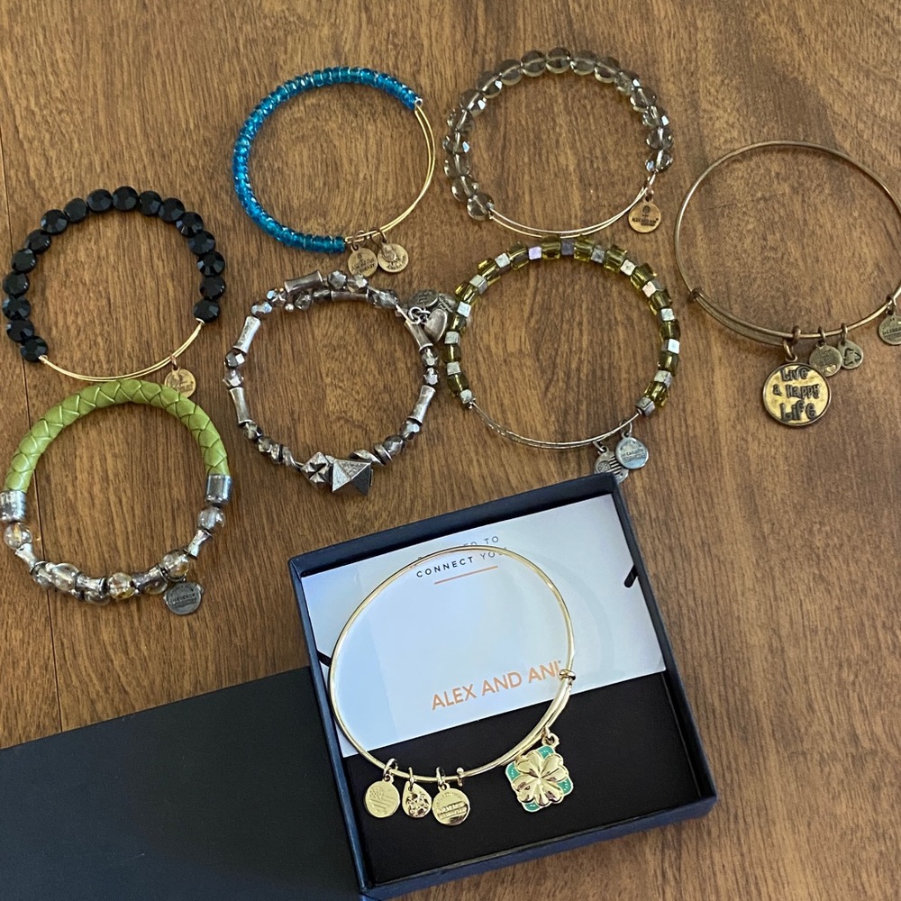 Alex and Ani Gold and Beaded Bracelet Collection
